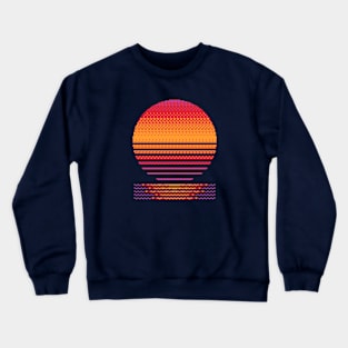 Pixelated Retro Sunset Crewneck Sweatshirt
